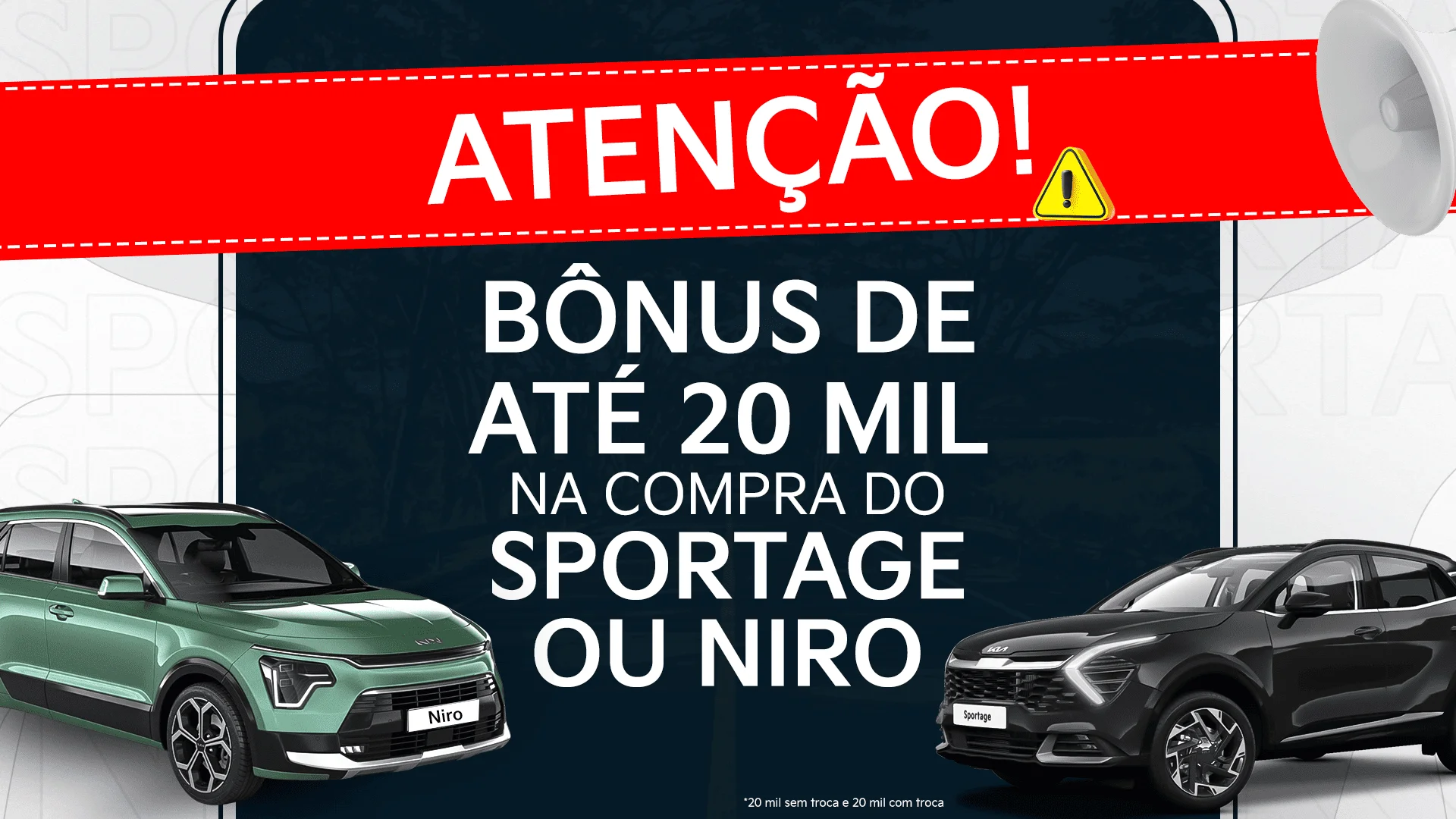 Bônsu de até 20 mil Sportage e Niro